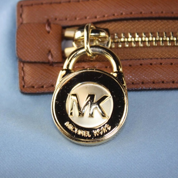 Michael Kors Blue Brown Tote Shoulder Handbag - Picture 6 of 8